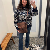 Navy Snow Flake Sweater