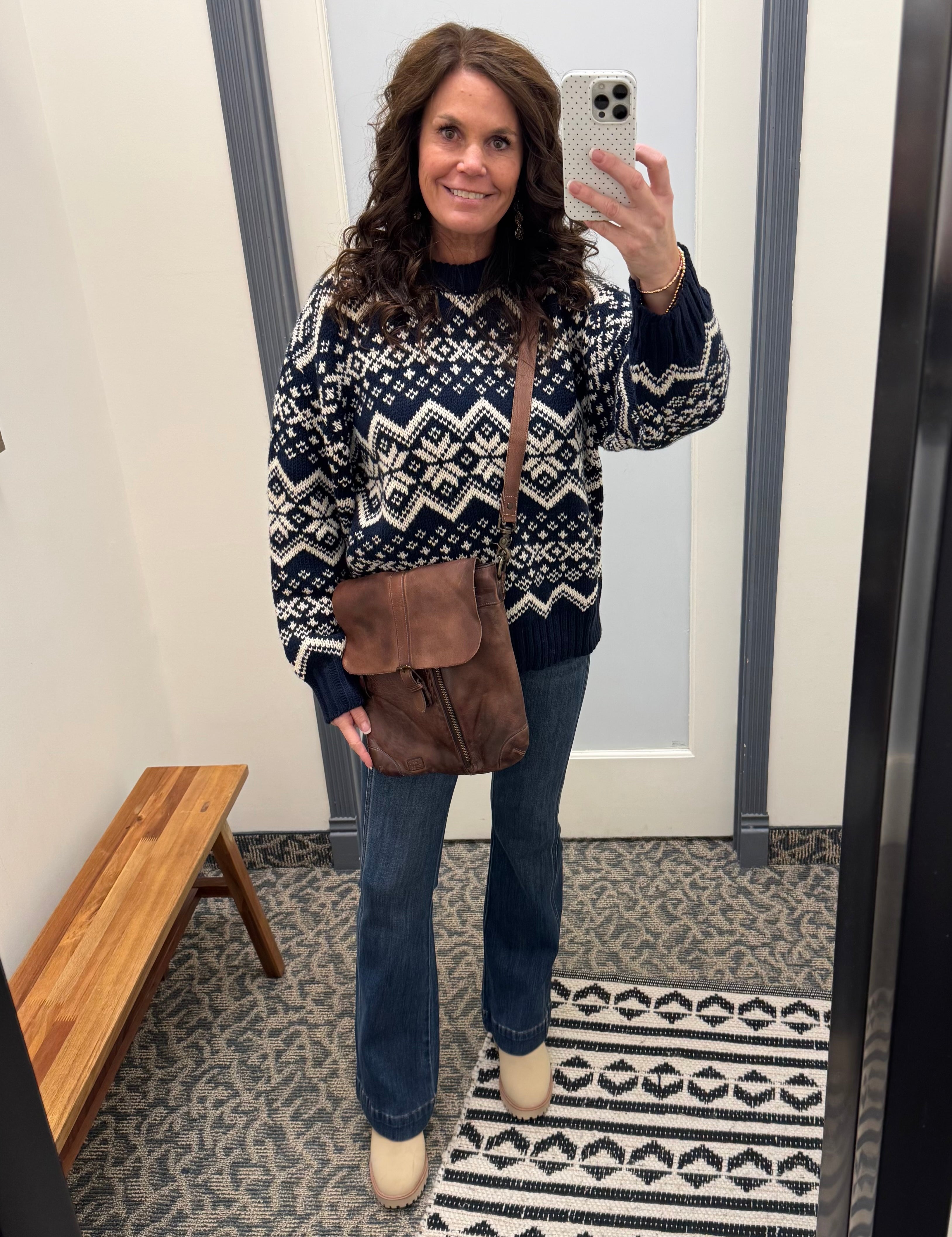 Navy Snow Flake Sweater Top - Sweater MIOU MUSE