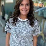 Leopard Short Sleeve Sweater Top - Sweater FATE by LFD