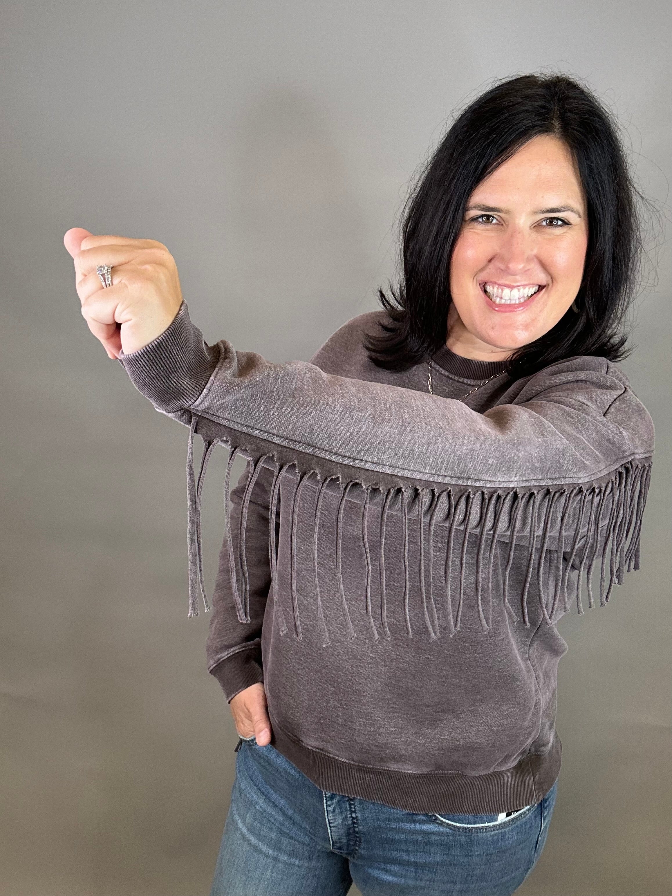 Coffee Bean Marion Fringe Top Top- Sweatshirt THREAD & SUPPLY