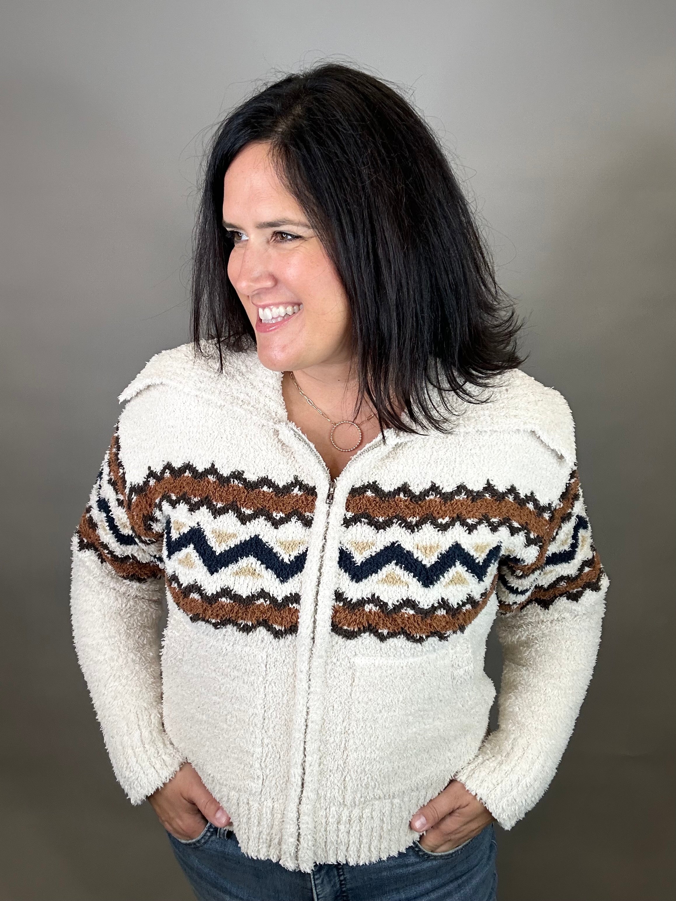 Heather Oak Myra Sweater Jacket Outerwear- Jackets THREAD & SUPPLY