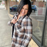 Cream Brown Plaid Lewis Top