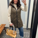Hazelnut Long Quilted Vest Outerwear - Vest Anorak