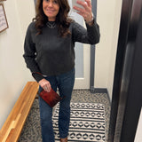 Charcoal Zoey Sweater Top - Sweater WEEKEND LA