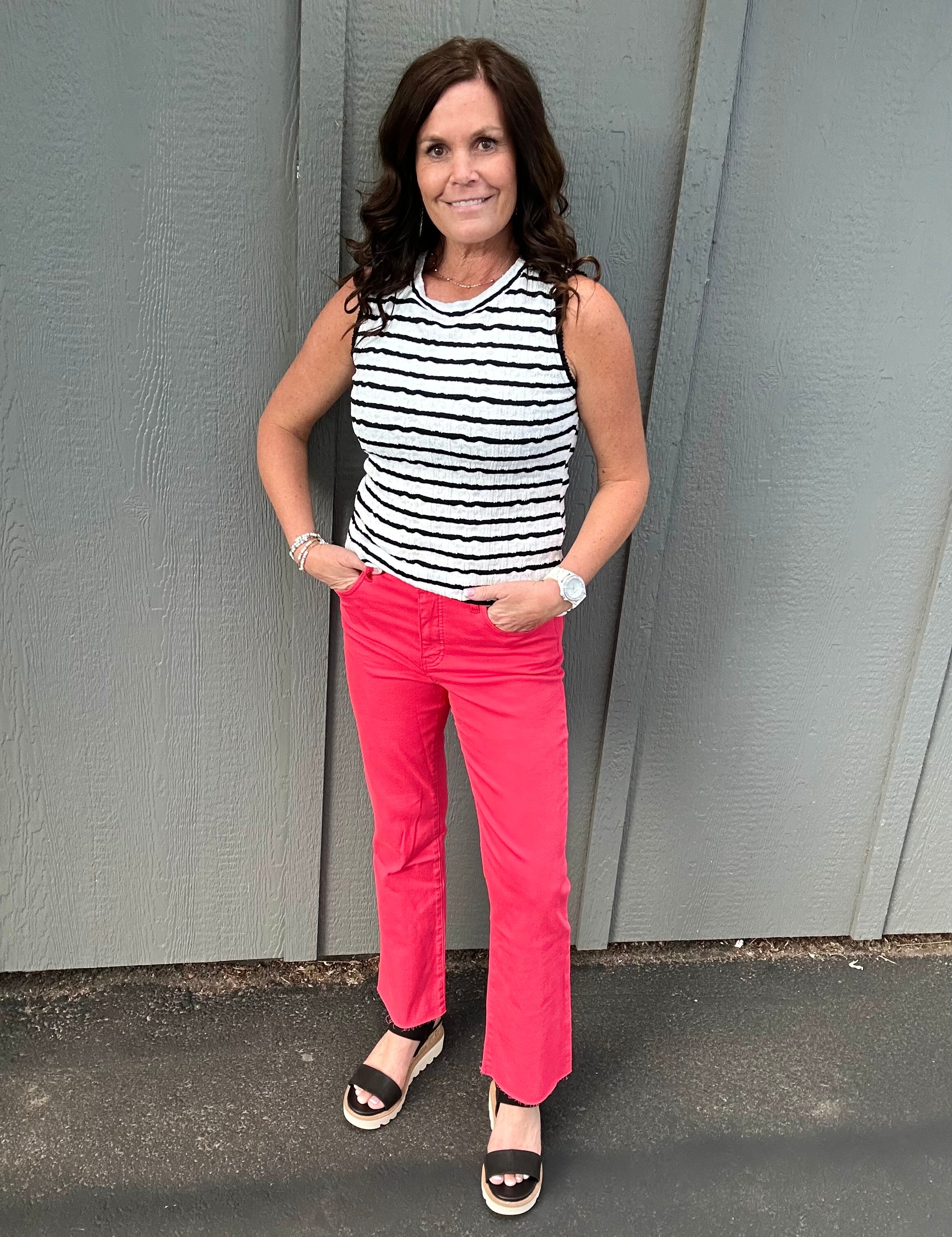 Strawberry Kelsey Ankle Flare Bottom- Pants KUT FROM THE KLOTH