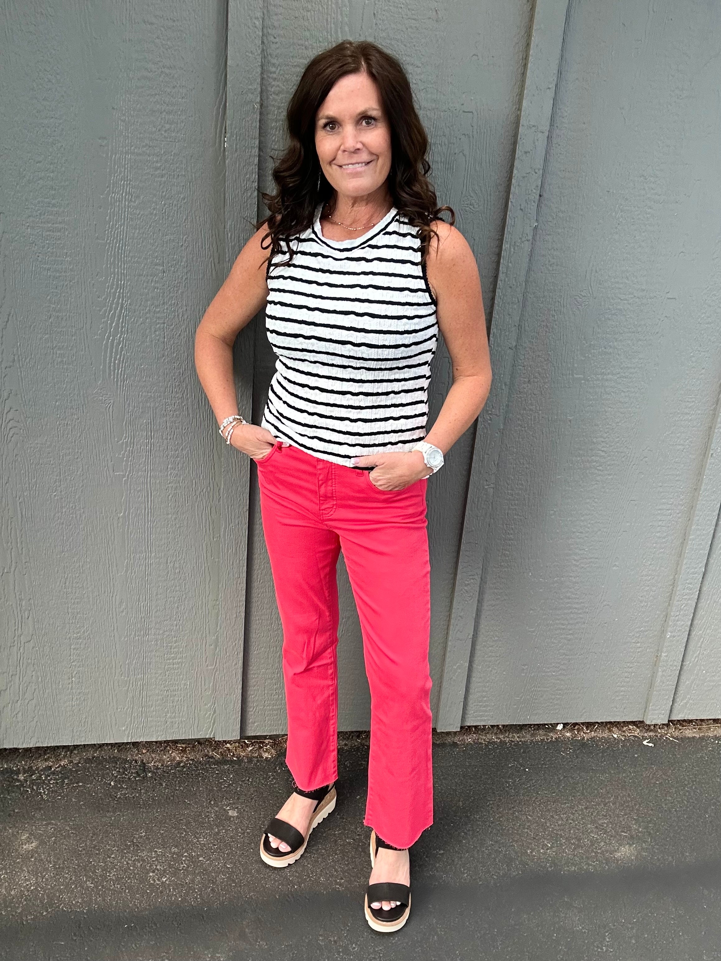 Strawberry Kelsey Ankle Flare Bottom- Pants KUT FROM THE KLOTH