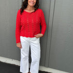 Boatneck Coral Knit Sweater Top - Sweater COZY CO.