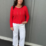 Boatneck Coral Knit Sweater Top - Sweater COZY CO.