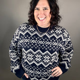 Navy Snow Flake Sweater