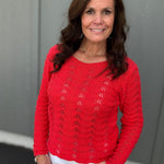 Boatneck Coral Knit Sweater Top - Sweater COZY CO.