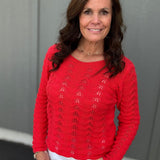 Boatneck Coral Knit Sweater Top - Sweater COZY CO.