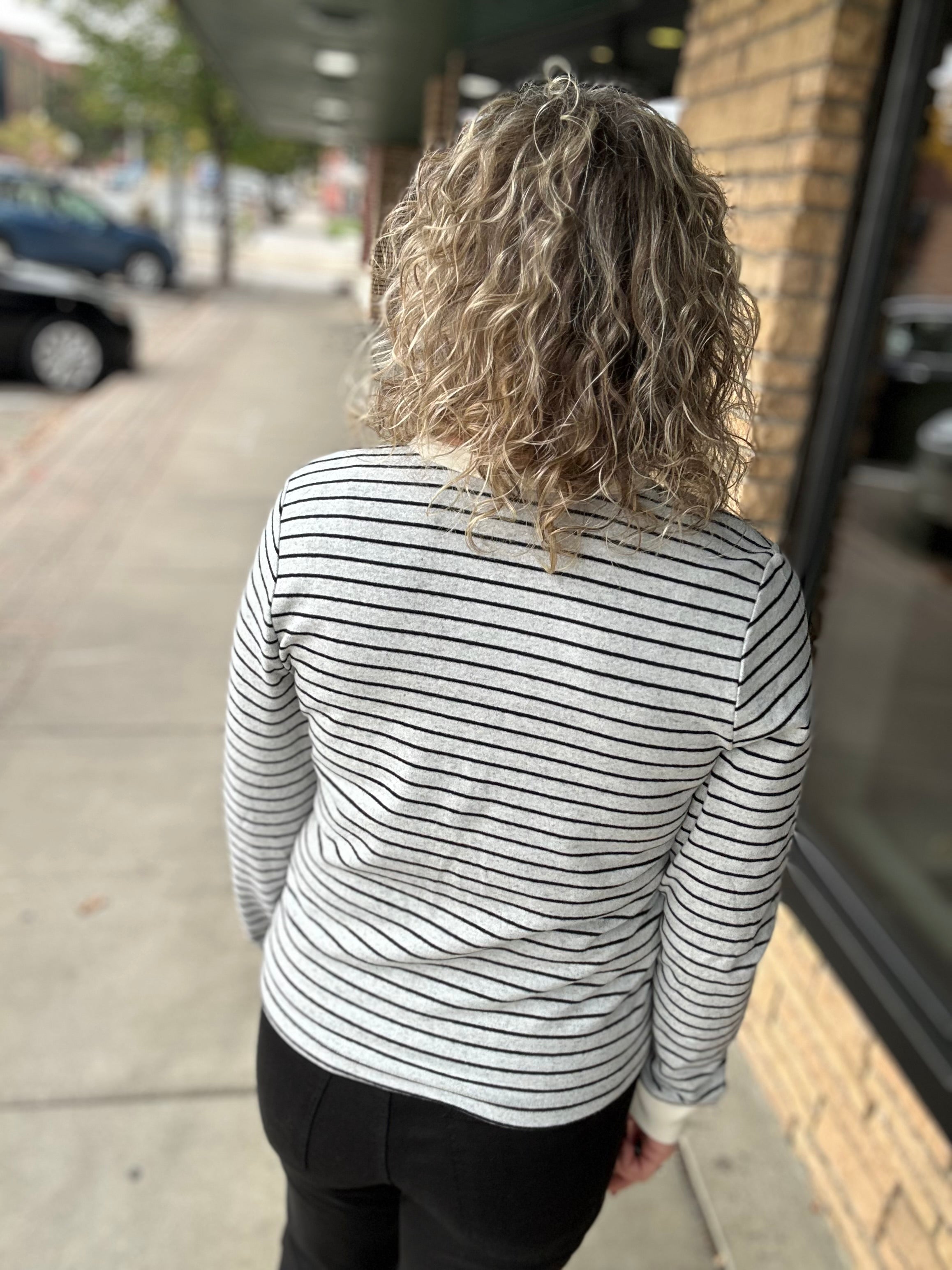 Ivory Black Stripe Aeris Top Top - Tee THREAD & SUPPLY