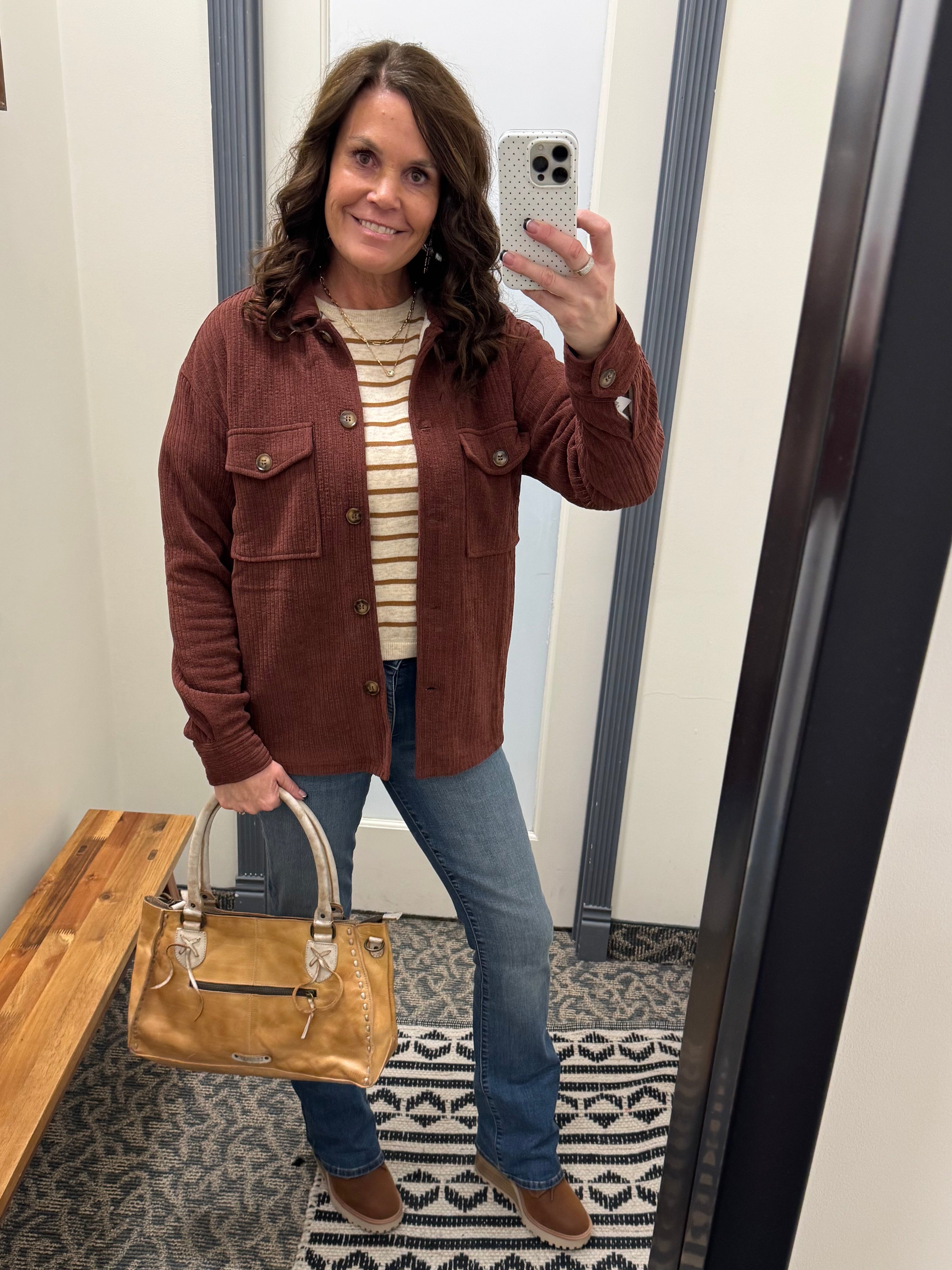 Rust Lined Shirt Jacket Outerwear- Jackets STACCATO