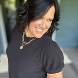 Black Cloudy Knit Top Top - Tee TRES BIEN