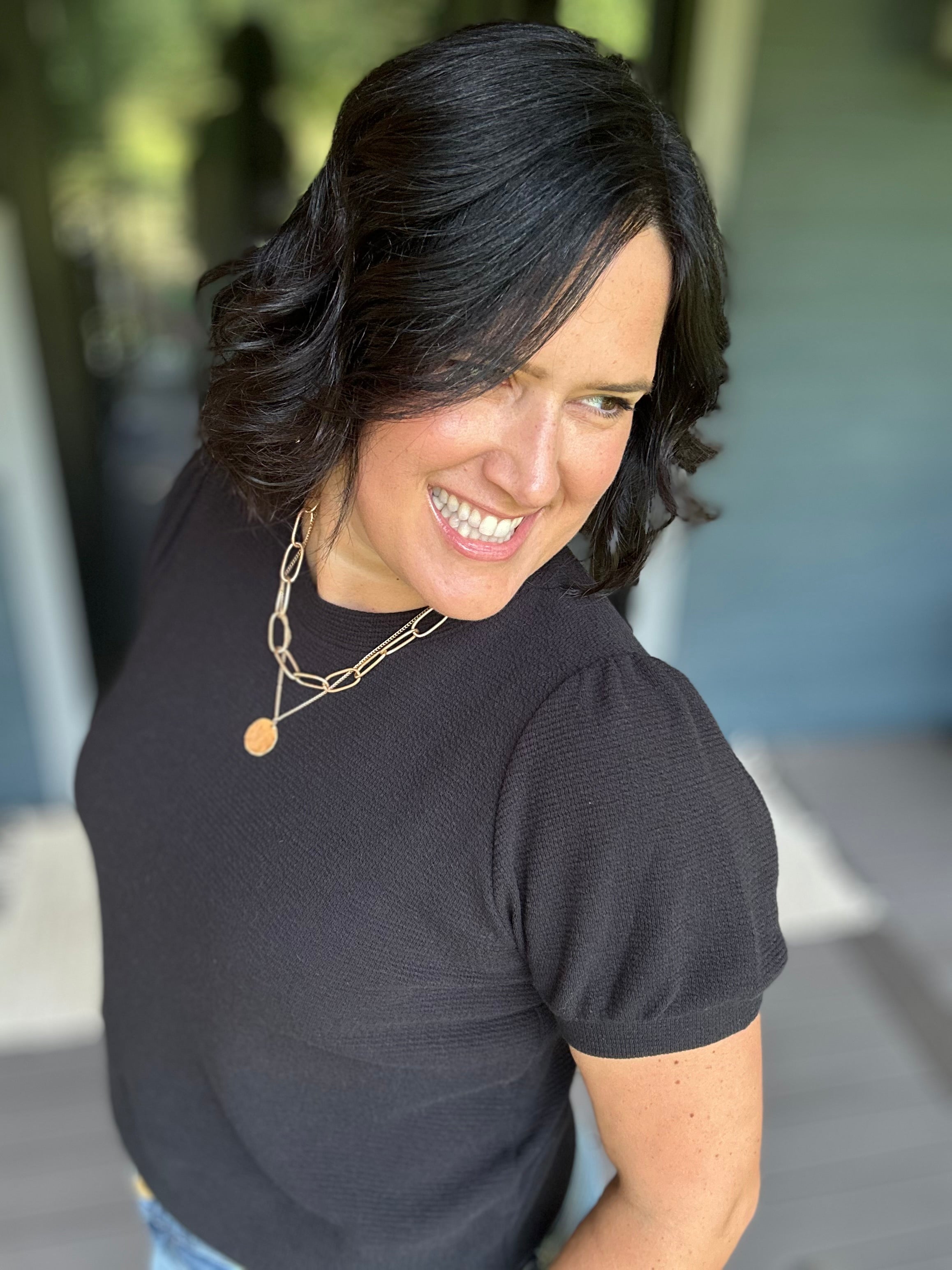 Black Cloudy Knit Top Top - Tee TRES BIEN
