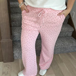 Pink Cherry Wide Leg Sweatpants Bottoms - Pants SUNDAY EDITION