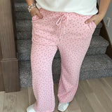 Pink Cherry Wide Leg Sweatpants Bottoms - Pants SUNDAY EDITION