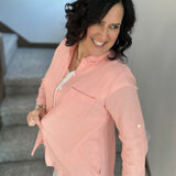 Peach Sorbet Celia Top Tops - Button Ups DEAR SCARLETT