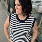 Ivory/Blue Orta Tank Tops- Tanks Thread & Supply