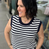 Ivory/Blue Orta Tank Tops- Tanks Thread & Supply