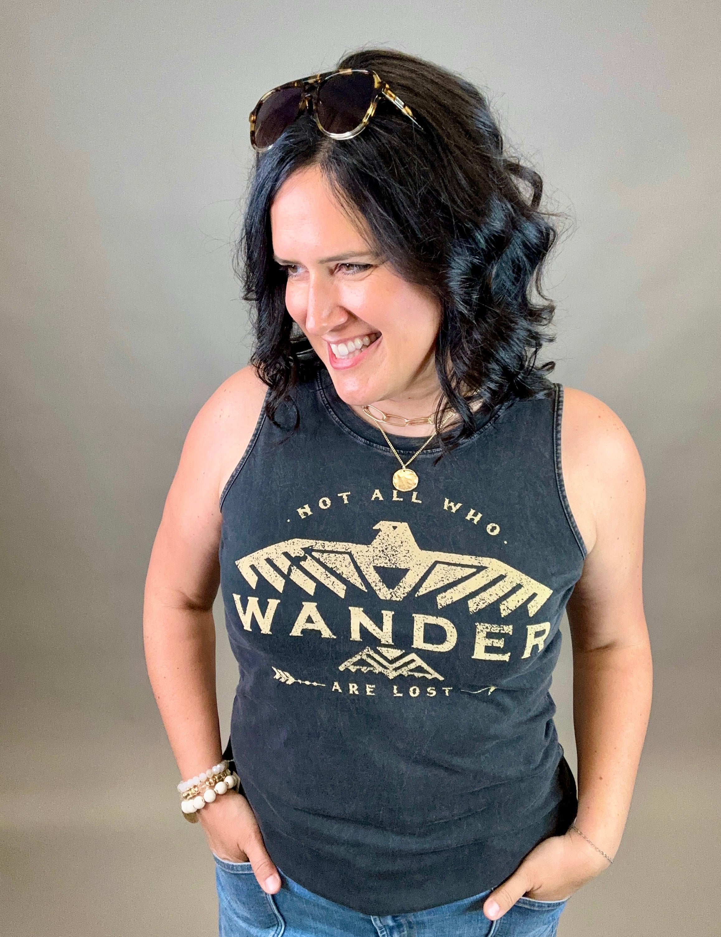 Mineral Black Wander Tank Tops- Tanks HRT and LUV