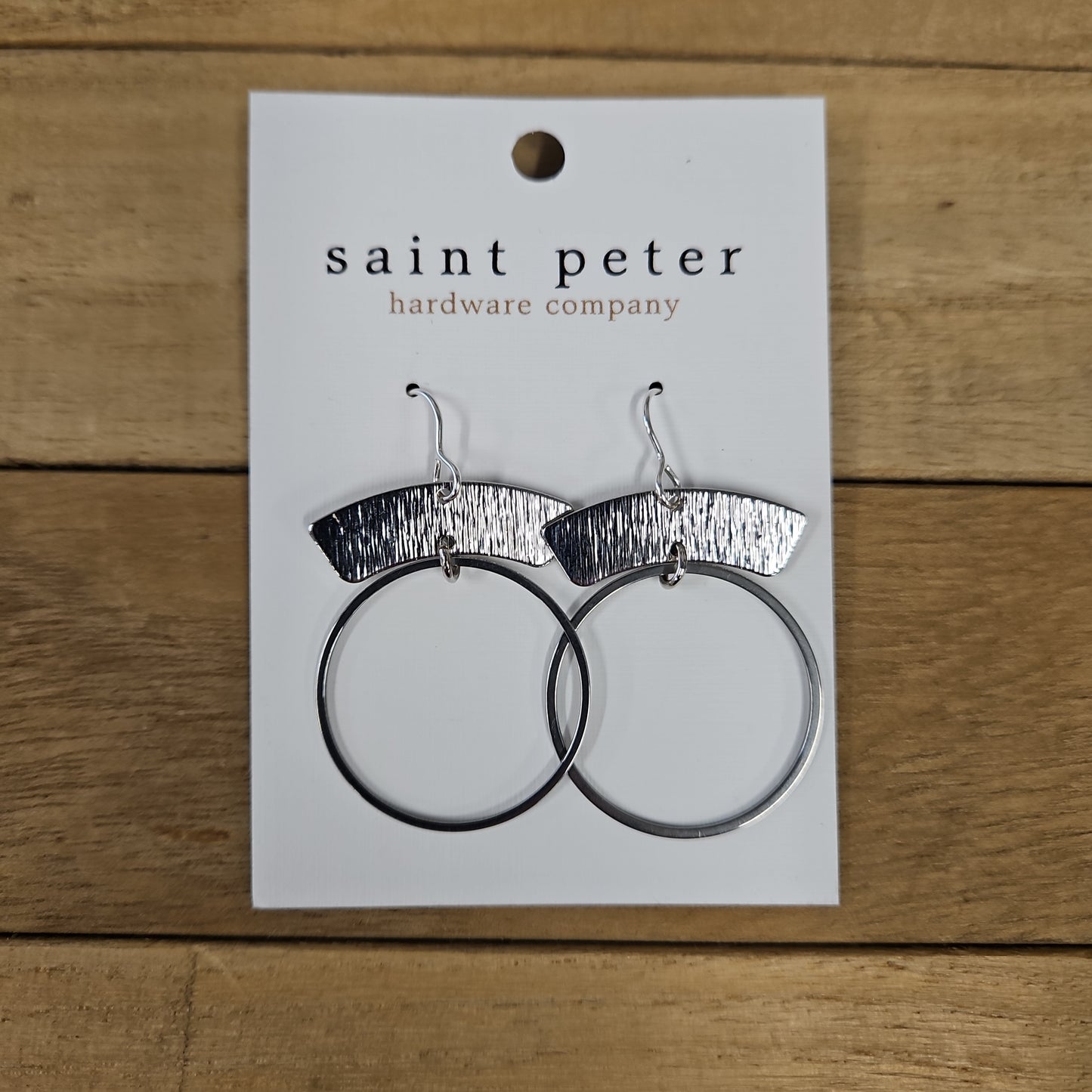 Hammered Silver Circle Earrings