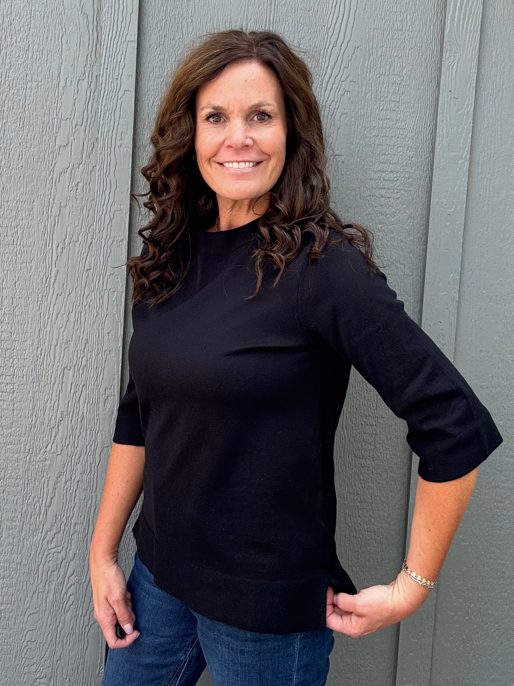 Black Knit Top Top - Sweater DOE & RAE