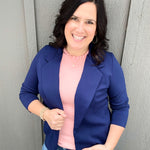 Navy Blazer Jacket Outerwear- Blazers DEAR SCARLETT