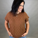 Camel Cable Knit Sweater Top Top - Sweater WISHLIST