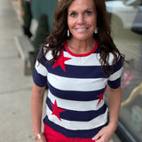 Star Striped SS Sweater Top - Sweater STACCATO