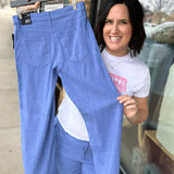 Cornflower Meg Linen Trouser Pants Bottoms - Pants KUT FROM THE KLOTH