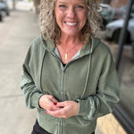 Clover Green Ashford Full Zip Hoodie Top - Sweatshirt THREAD & SUPPLY