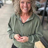 Clover Green Ashford Full Zip Hoodie Top - Sweatshirt THREAD & SUPPLY