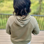 Army Waffle Mixed-Media Hoodie Top - Sweatshirt TRES BIEN