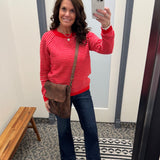 Red Striped Raglan Sweater