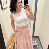 Mauve Lavina Midi Skirt Bottom- Skirt FLAG AND ANTHEM