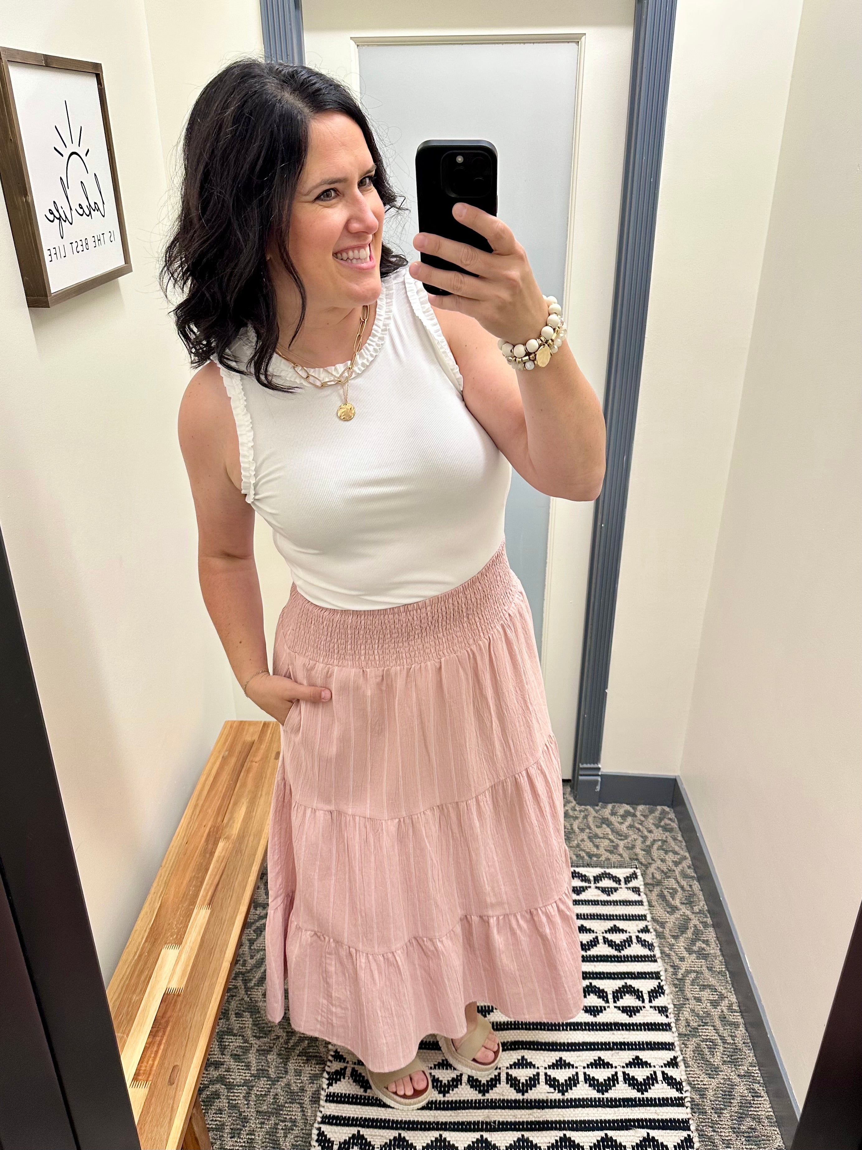 Mauve Lavina Midi Skirt Bottom- Skirt FLAG AND ANTHEM