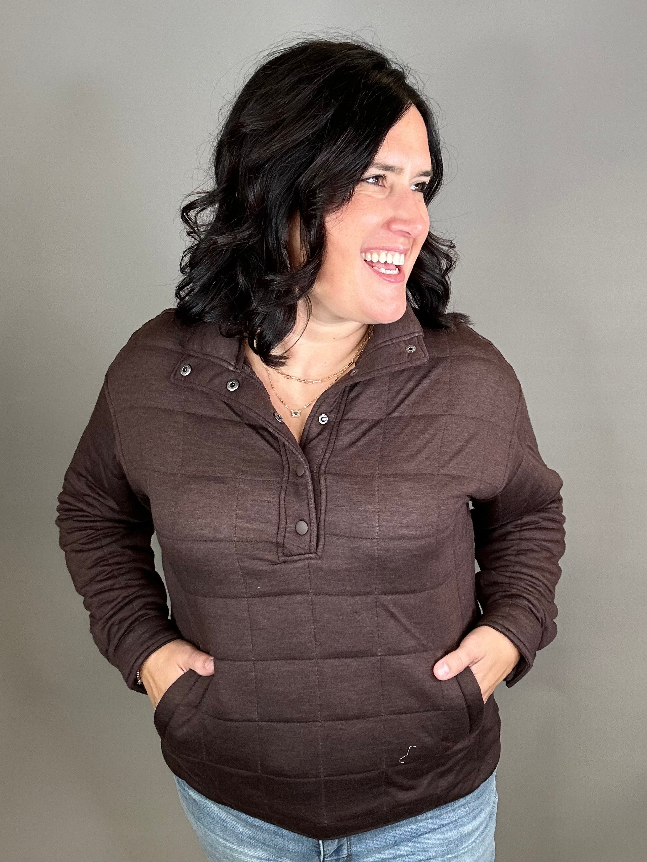 Coffee Heather Indiana Pullover Top - Sweatshirt THREAD & SUPPLY