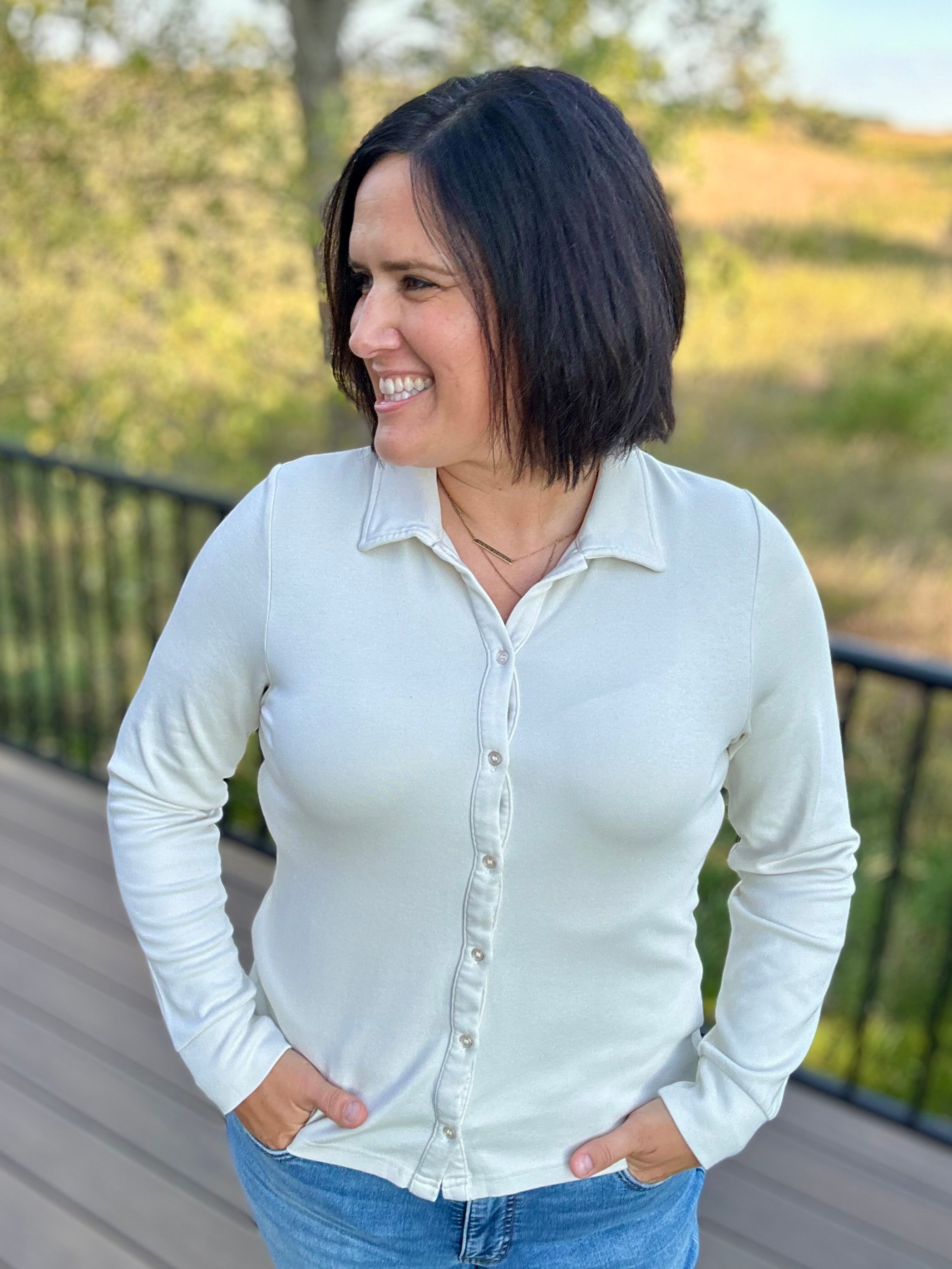 Beige Lilah Shirt Tops - Button Ups THREAD & SUPPLY