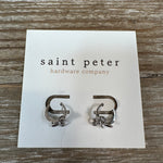 Silver Bow Huggie Earrings Jewelry - Earrings St. Peter Hardware