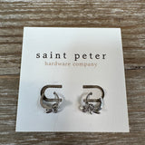Silver Bow Huggie Earrings Jewelry - Earrings St. Peter Hardware
