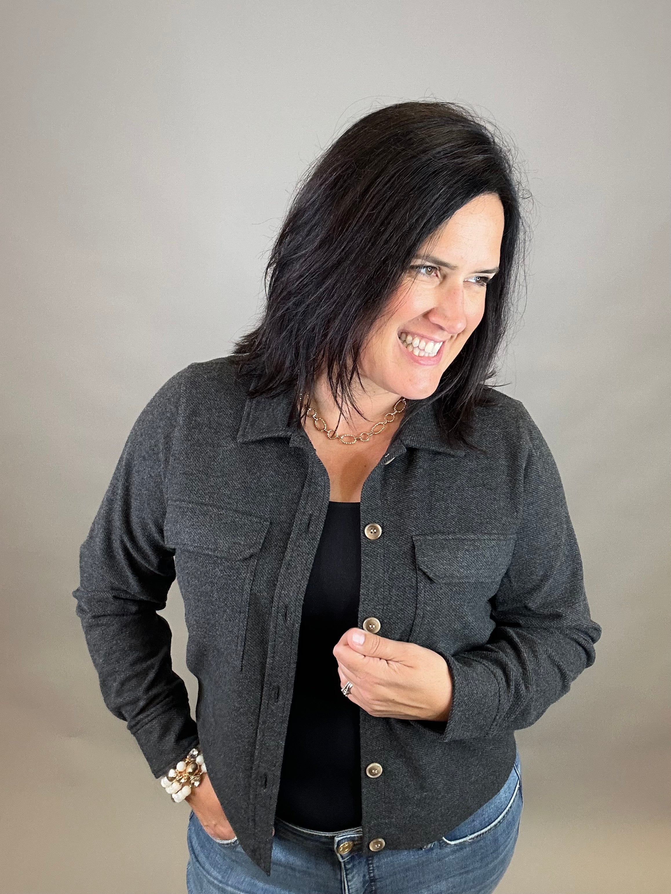 Black Heather Faye Jacket Outerwear- Jackets THREAD & SUPPLY
