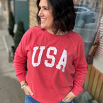 Red USA Hangout Top Top - Sweatshirt THREAD & SUPPLY