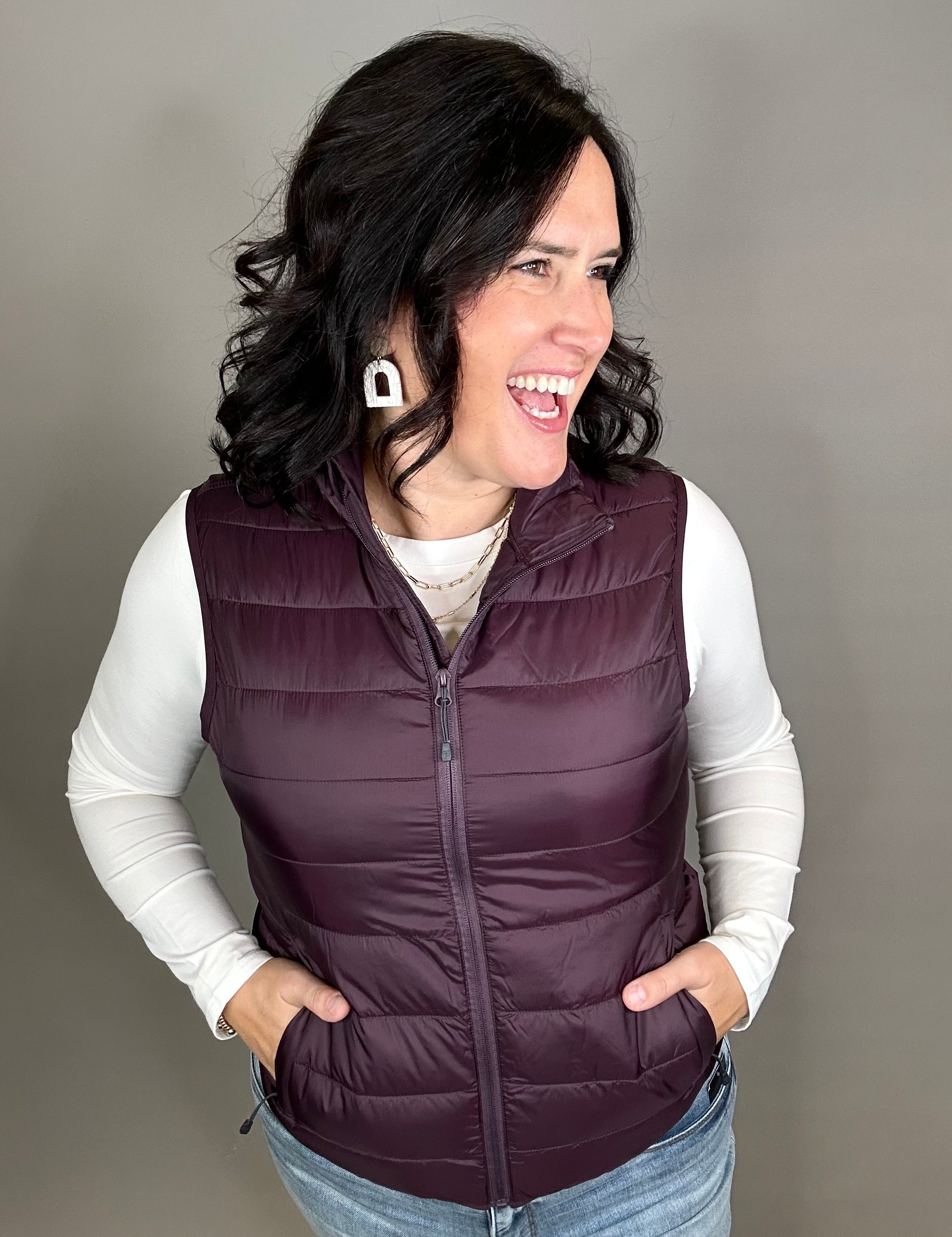 Deep Plum Pacific Puffer Vest Outerwear - Vest STORM CREEK