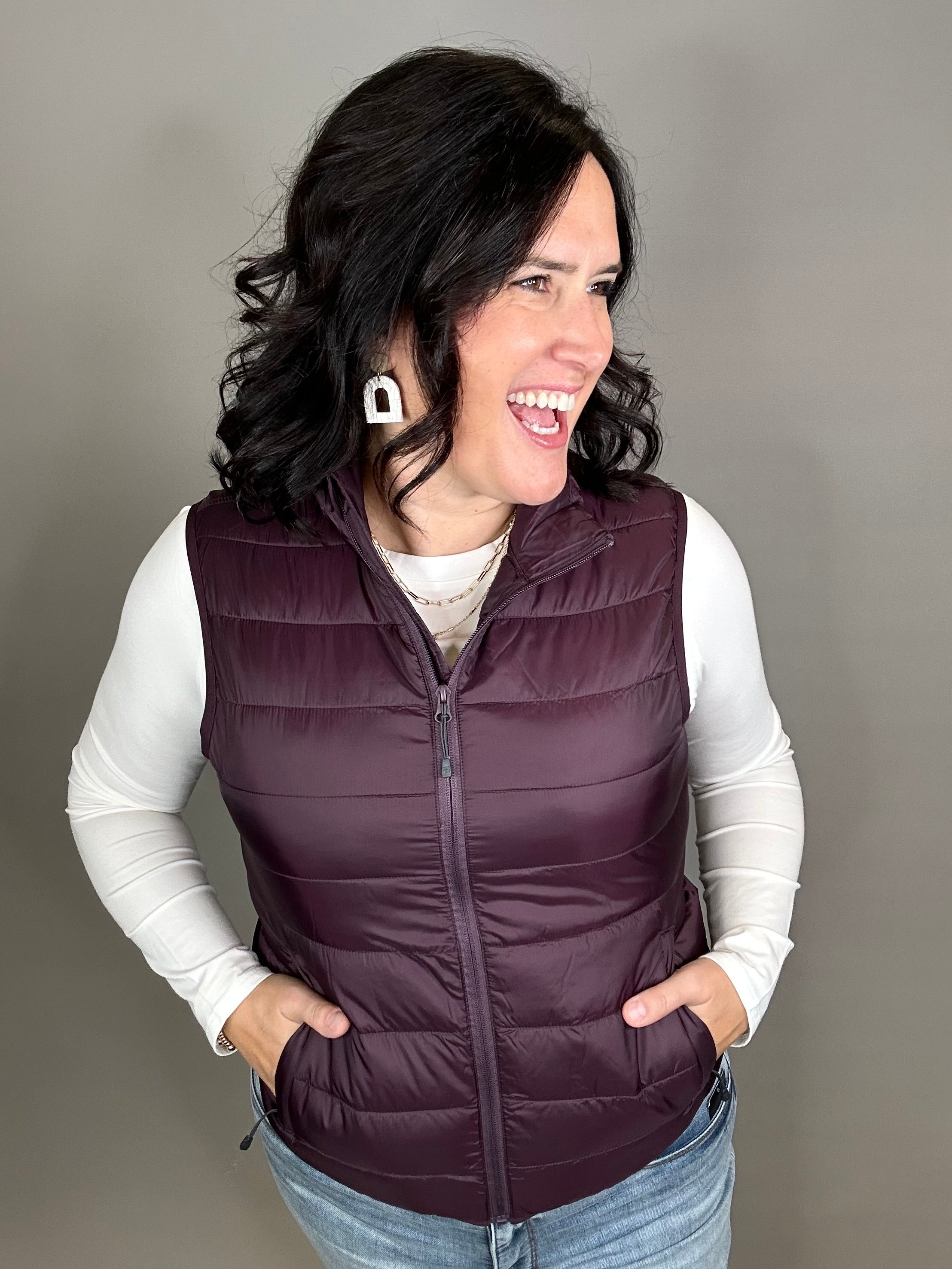 Deep Plum Pacific Puffer Vest Outerwear - Vest STORM CREEK