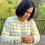 Daisy Sky Striped Cardigan Sweater Tops- Cardigans WISHLIST