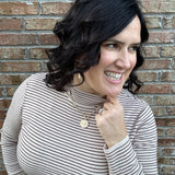 Taupe Pinstripe Sweater