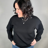 Black Scuba Mock Neck Pullover