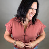 Terra Cotta Modal Short Sleeve Jacket