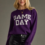 Purple Game Day Sweater Top - Sweater PANACHE